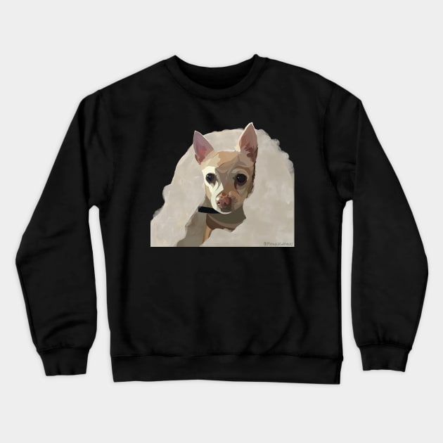 Chihuahua under blanket Crewneck Sweatshirt by Poohdlesdoodles